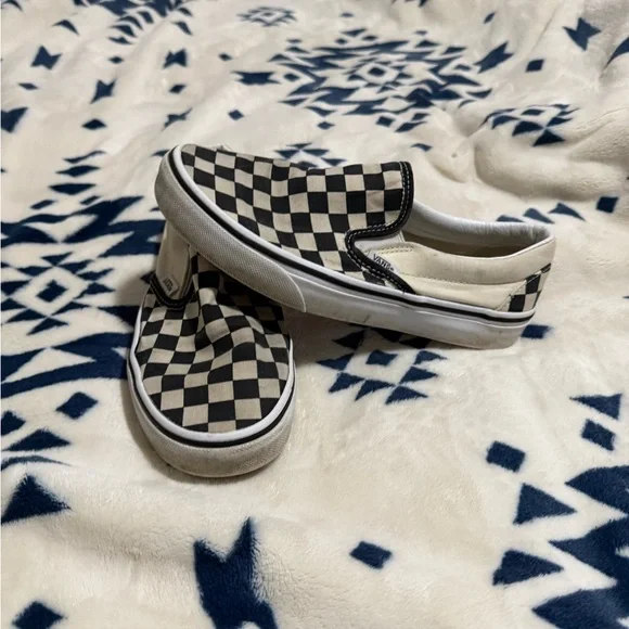 Vans Checkered Slip-On Shoes - Black and White - Picture 2 of 6